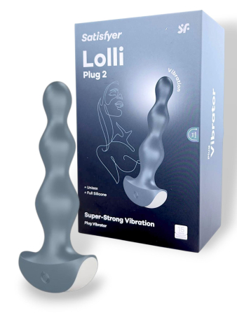 Анальная виброёлочка серая Lolli-Plug 2 Satisfyer