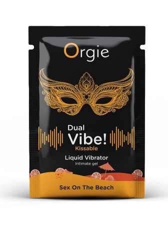 Съедобный жидкий вибратор со вкусом коктейля "Секс на пляже" DUAL VIBE! KISSABLE 1 мл