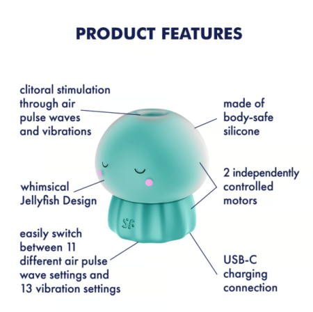 Вакуумный стимулятор клитора бирюзовый Jelly-cious Satisfyer 