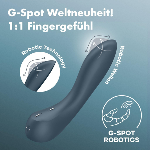 Вибратор для точки G с эффектом прикосновений темно-синий G-Spot Wave 4 Satisfyer 