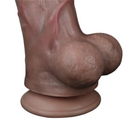 Реалистичный фаллос-мулат с рельефным стволом Lovetoy Silicone Cock 30 см