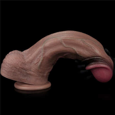 Реалистичный фаллоимитатор на присоске Dual Layered Silicone Cock 28 см.