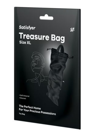 Мешочек для хранения секс игрушек черный Treasure Bag, XL Satisfyer 