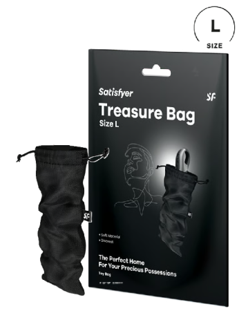 Мешочек для хранения игрушек черный Treasure Bag, L Satisfyer 