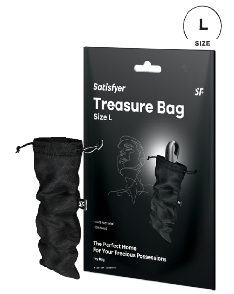 Мешочек для хранения игрушек черный Treasure Bag, L Satisfyer 