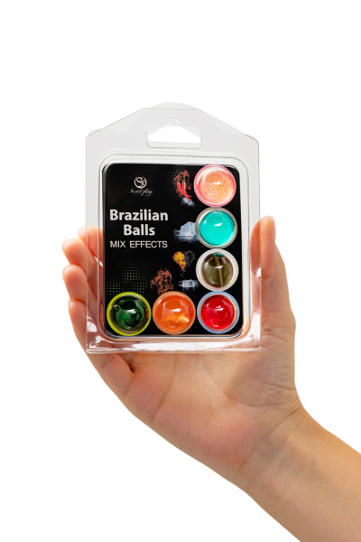 Массажное масло микс эффектов Secret Play Brazilian Balls (6х4 г)