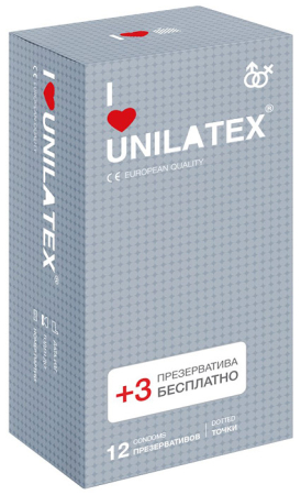Презервативы с точечной поверхностью Unilatex Dotted (15 шт)