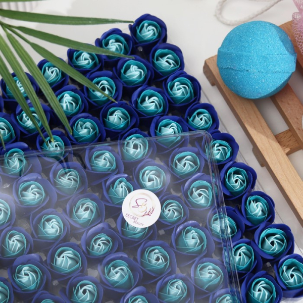 Розы мыльные бело-синие (81 шт)