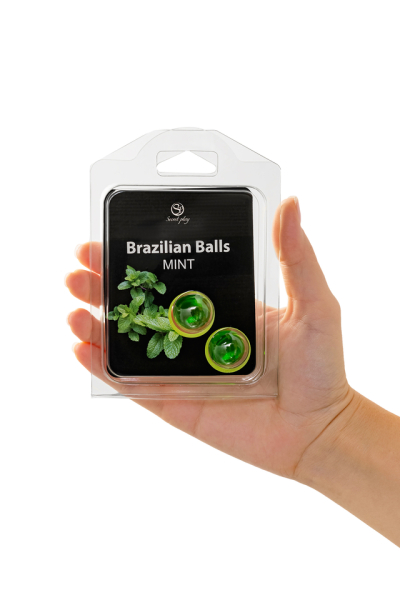 Массажное масло с ароматом мяты Secret Play Brazilian Balls (2х4 г)