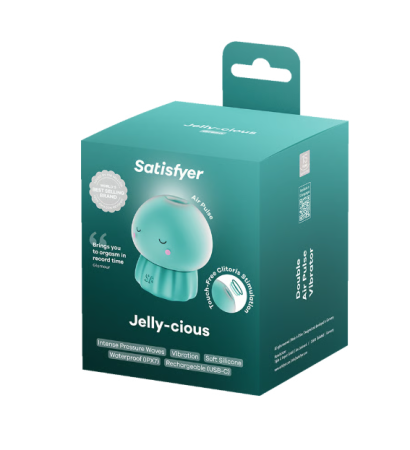 Вакуумный стимулятор клитора бирюзовый Jelly-cious Satisfyer 