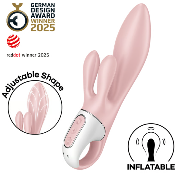 Надувной вибратор-кролик розовый Air Pump Bunny 3 Satisfyer 
