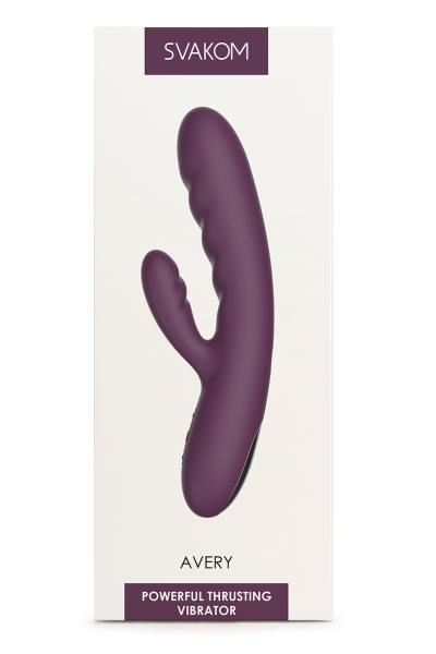 Вибратор-кролик с возвратно-поступательными движениями перезаряжаемый фиолетовый SVAKOM Avery