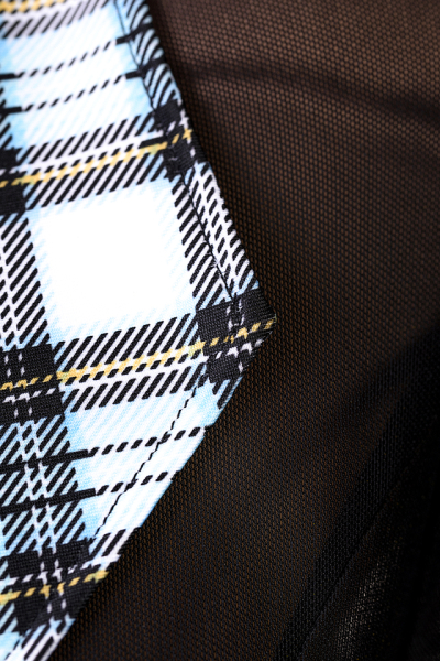 Костюм школьницы Candy Girl Micki (топ, галстук, стринги), черно-синий, XL