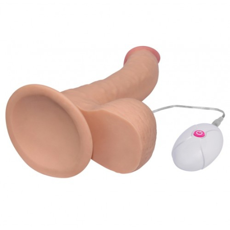 Реалистичный вибратор The Ultra Soft Dude с выносным пультом управления 20 см
