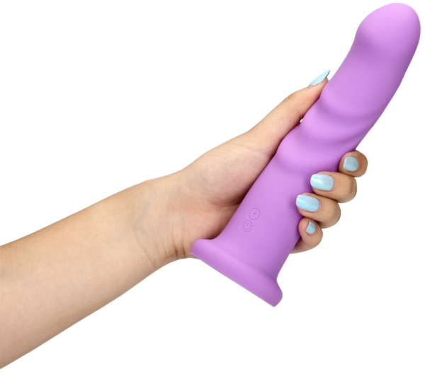 Перезаряжаемый ультрамягкий вращающийся вибратор для точки G на присоске лавандовый