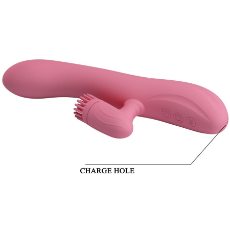 Перезаряжаемый вибратор-кролик с вращающимся клиторальным стимулятором розовый Pretty Love Chris