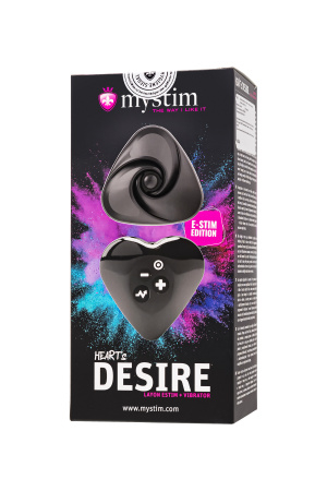 Вибратор с электростимуляцией черный Mystim Heart ́s Desire