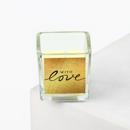 Свеча ароматическая в стекле с ароматом миндаль «With love»