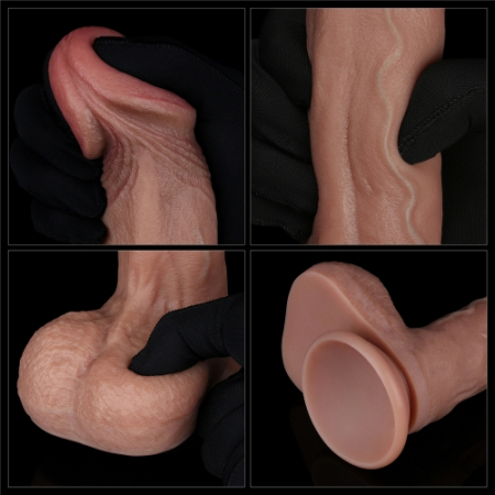 Реалистичный фаллоимитатор на присоске Dual Layered Silicone Cock 22.5 см