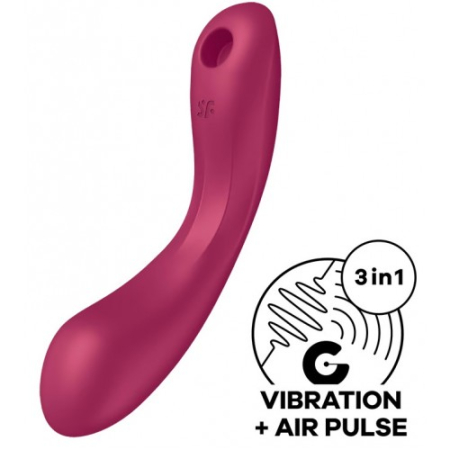 Вакуумный вибростимулятор для клитора и точки G розовый Curvy Trinity 1 Satisfyer 