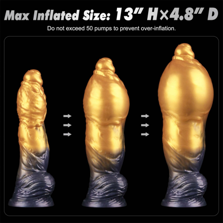Надувной фаллоимитатор двойной плотности для фистинга Lovetoy Inflatable Dildo 19 см