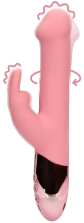 Перезаряжаемый вибратор-кролик с вращающимися бусинами розовый Rotating Beads