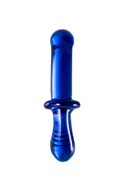Двусторонний стеклянный фаллоимитатор голубой Satisfyer Double Crystal