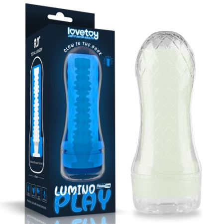 Мастурбатор светящийся в темноте ребристый прозрачный LoveToy Lumino Play Ribbed