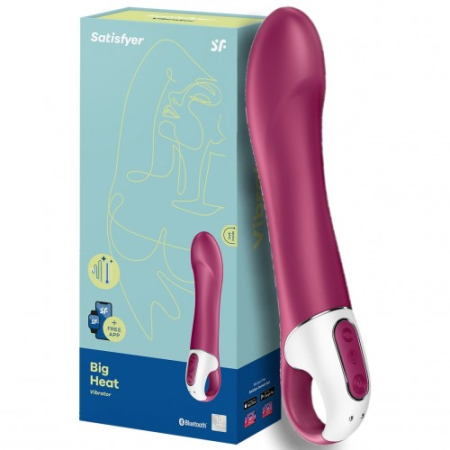 Смарт-вибратор с функцией нагрева бордовый Big Heat Satisfyer