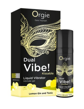 Съедобный жидкий вибратор со вкусом лимона и джин-тоника DUAL VIBE! KISSABLE 15 мл