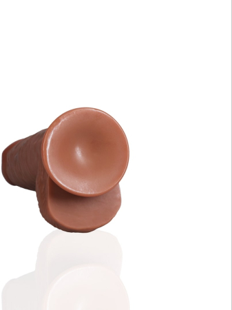 Фаллоимитатор реалистичный с мошонкой на присоске мулат RealRock Extra Thick Straight 20,3 см