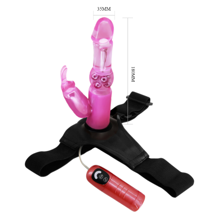 Страпон кролик с вибрацией и ротацией Baile Ultra Harness