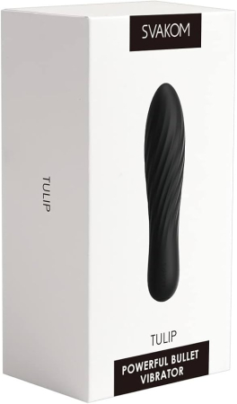 Мини-вибратор перезаряжаемый черный SVAKOM Tulip
