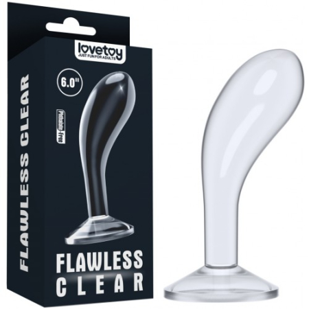 Прозрачный стимулятор простаты Lovetoy Flawless Clear Prostate Plug 15 см