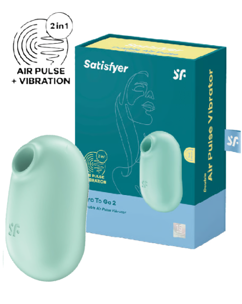 Вакуумно-волновой стимулятор с вибрацией мятный Pro To Go 2 Satisfyer 