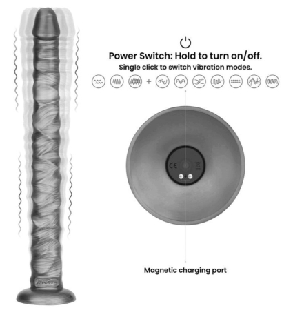 Нереалистичный вибратор Vibrax Slider 40 см