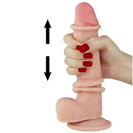 Гнущийся фаллоимитатор с эффектом двойной кожи Lovetoy Sliding-Skin Dual Layer Dong 21 см