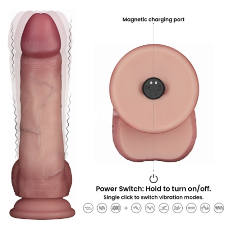 Реалистичный вибратор Sliding Skin Pro 20 см