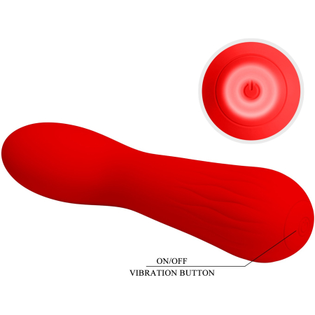 Перезаряжаемый гибкий вибратор для точки G Pretty Love Faun Super Soft Silicone красный