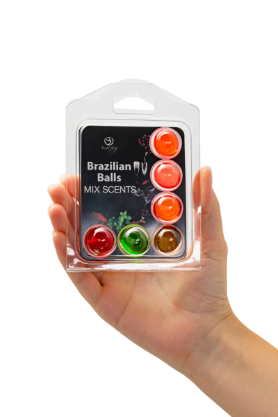 Массажное масло микс ароматов Secret Play Brazilian Balls (6х4 г)