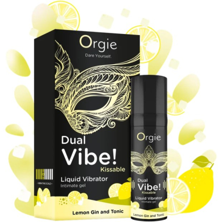 Съедобный жидкий вибратор со вкусом лимона и джин-тоника DUAL VIBE! KISSABLE 15 мл