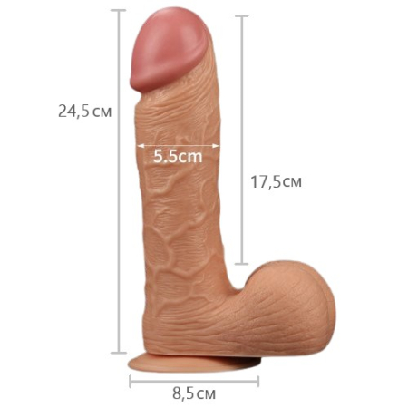 Фаллоимитатор реалистичный с присоской Legendary king-sized Realistic Dildo 25 см