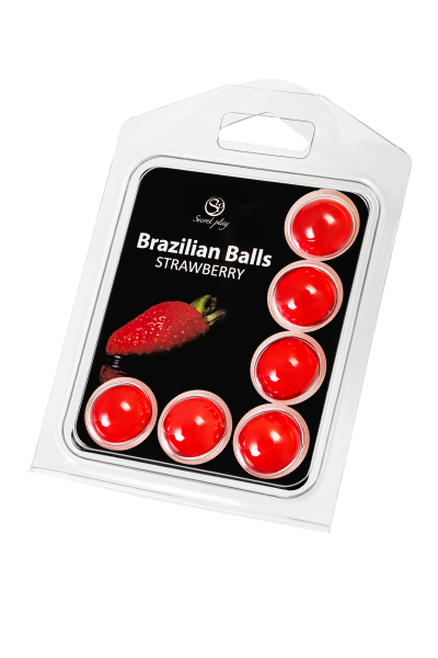 Массажное масло с ароматом клубники Secret Play Brazilian Balls (6х4 г)
