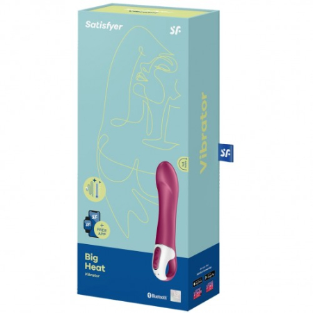 Смарт-вибратор с функцией нагрева бордовый Big Heat Satisfyer