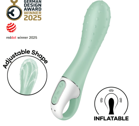 Расширяющийся вибратор зеленый Air Pump Vibrator 3 Satisfyer 