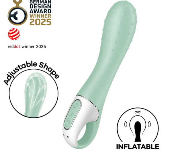 Расширяющийся вибратор зеленый Air Pump Vibrator 3 Satisfyer 