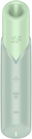 Бесконтактный вакуумный стимулятор клитора мятный Naughty Kiss Satisfyer 