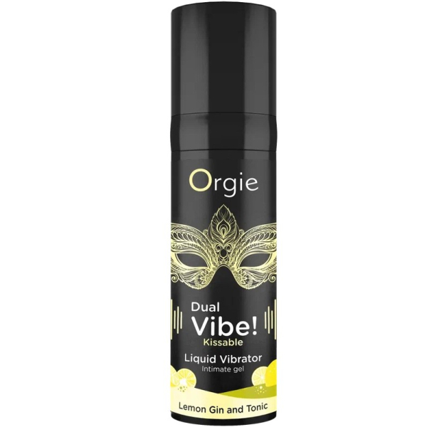 Съедобный гель с эффектом вибрации со вкусом лимона и джин-тоника DUAL VIBE! KISSABLE (15 мл)