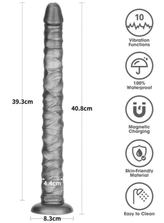 Нереалистичный вибратор Vibrax Slider 40 см