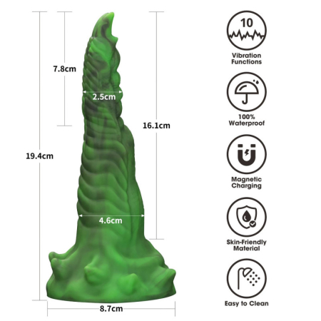 Вибратор в форме лапы с двумя когтями - Double-Claw Vibrating Silicone Dildo Savage Charm 10 режимов вибрации